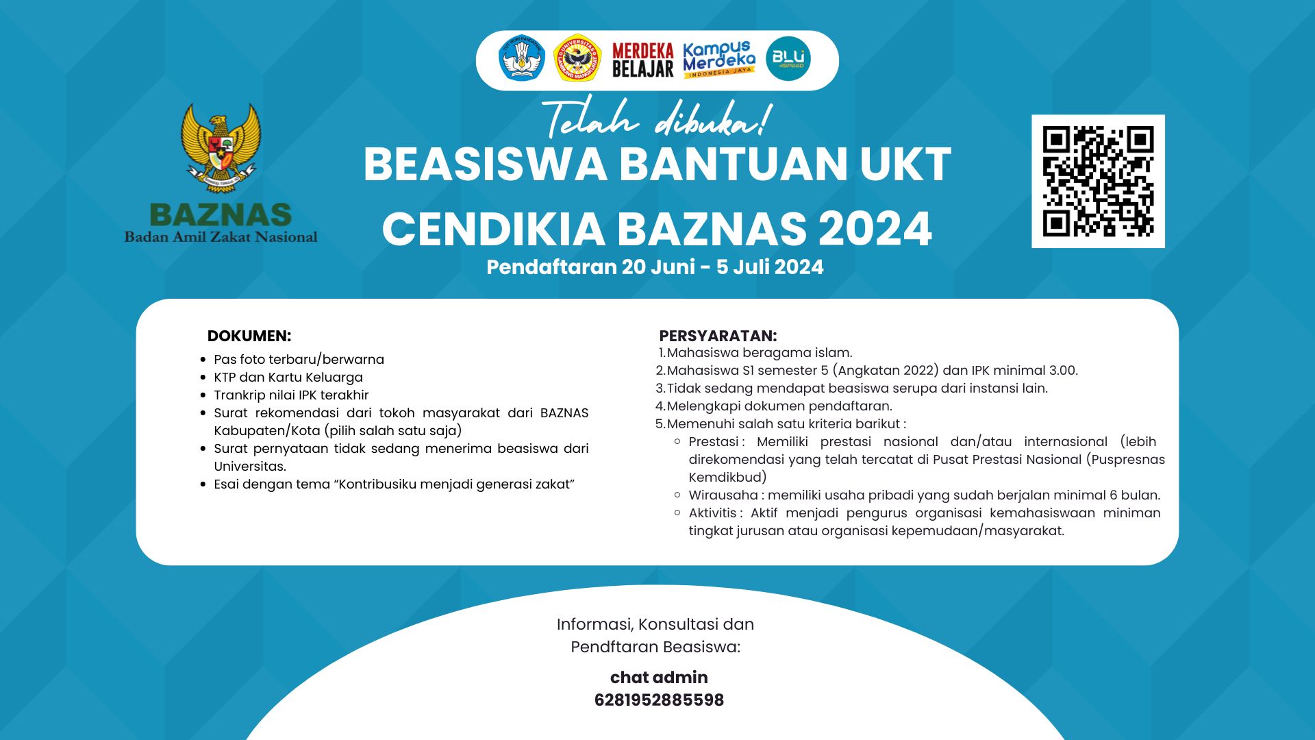 Beasiswa Bantuan UKT CENDIKIA BAZNAS 2024 Beasiswa Bantuan UKT CENDIKIA BAZNAS 2024