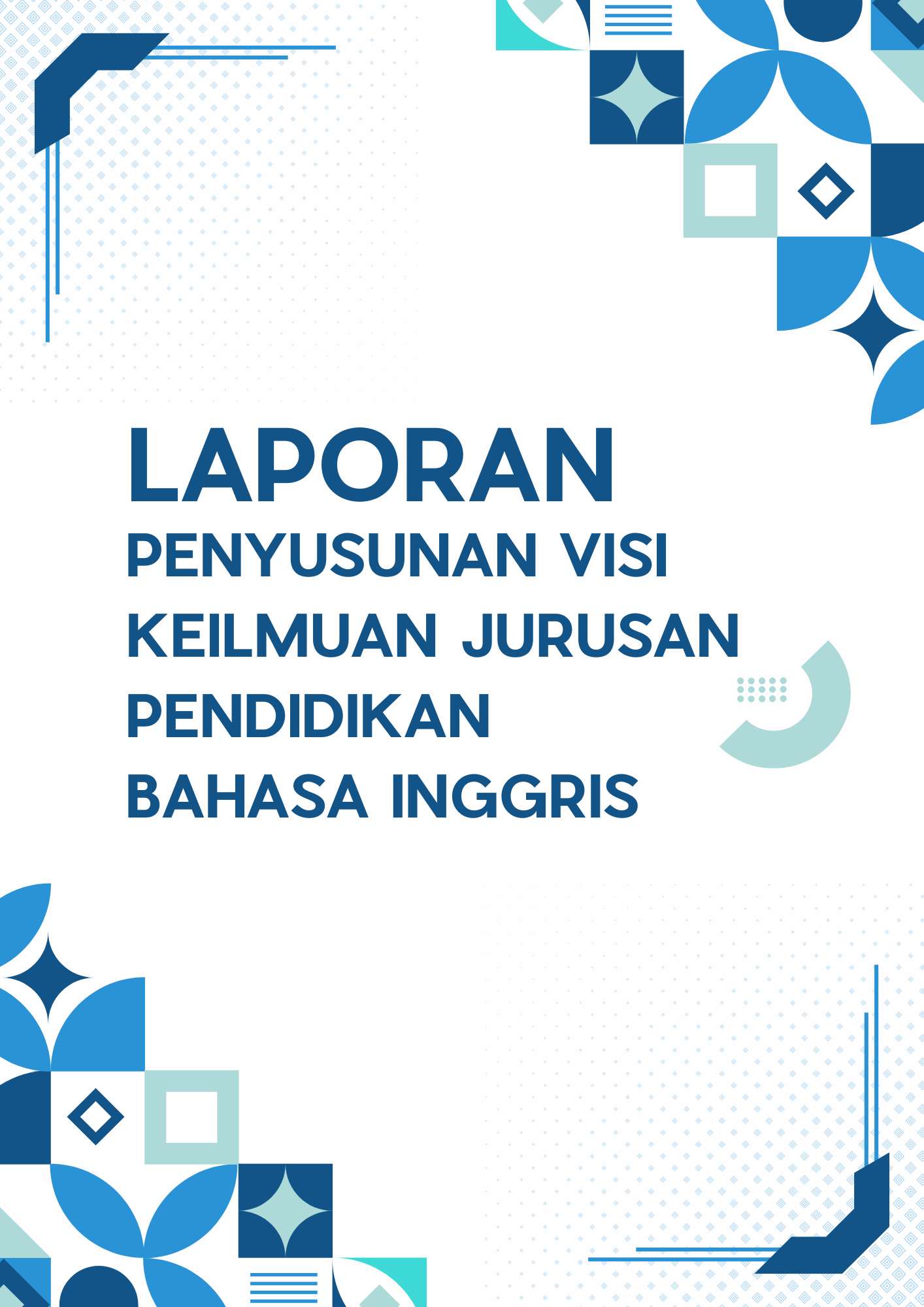 Blue and White Modern Geometric Project Proposal Cover A4