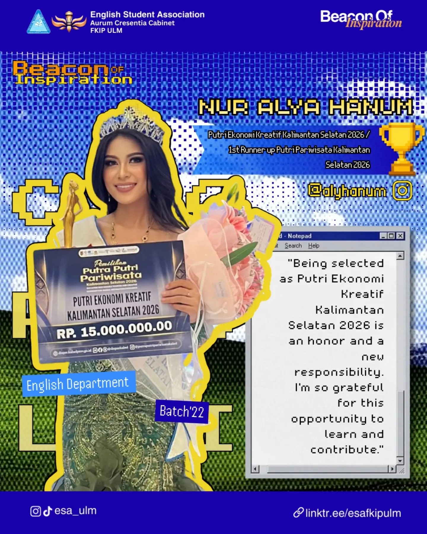 Nur Alya Hanum - Putri Ekonomi Kreatif Kalimantan Selatan 2026