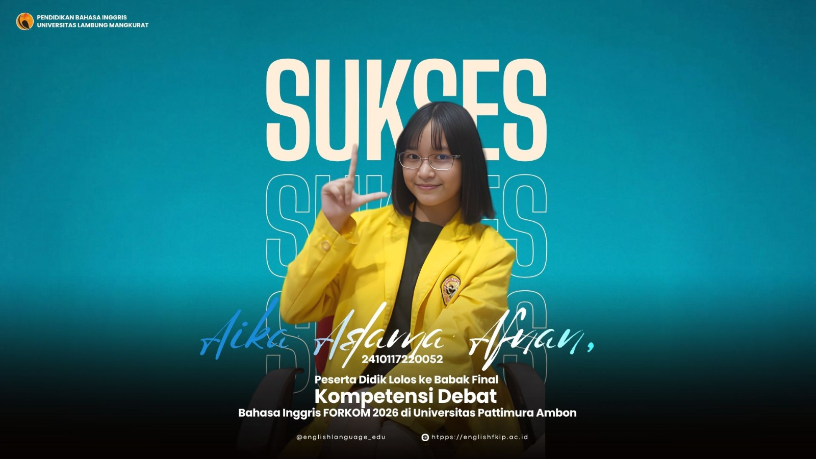 Mahasiswa ULM Melaju ke Babak Final Kompetensi Debat Bahasa Inggris FORKOM 2026