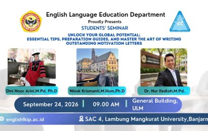 Seminar Mahasiswa: Unlock Your Global Potential — Kiat Menulis Motivation Letter dan Persiapan Beasiswa